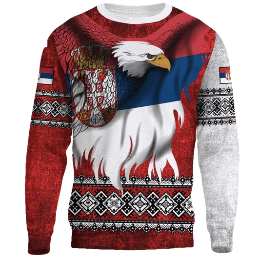 Serbia Sweater Serbian Eagle Special Version Knitted Long-Sleeved Sweater A7 ? Usalast