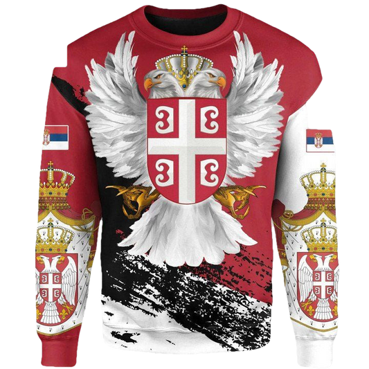 Serbia Sweater ? Serbian White Eagle Knitted Long-Sleeved Sweater A7 ? Usalast