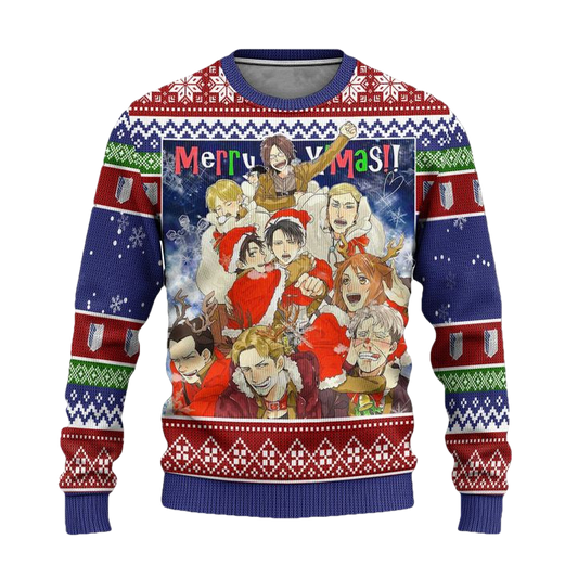 Scout Regiment Attack on Titan Anime Ugly Christmas Sweater Xmas Gift ? Usalast