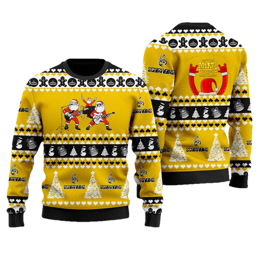 Scorpions Yellow 3D Ugly Christmas Sweater ? Usalast