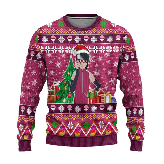 Sarada Uchiha Anime Ugly Christmas Sweater Custom Boruto Xmas Gift ? Usalast