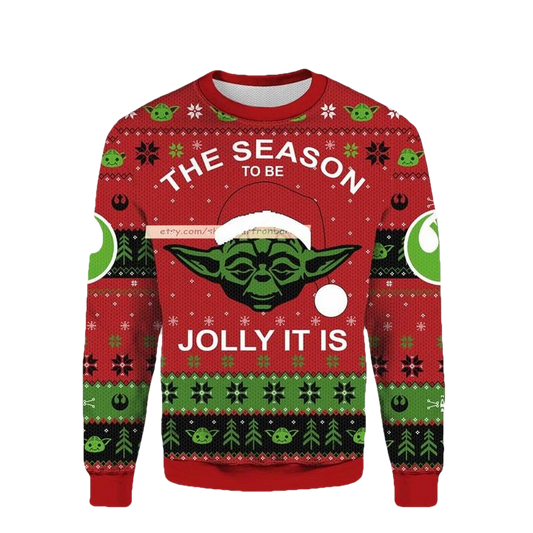 Santa Yoda Star Wars The Season To Be Jolly It is Ugly Christmas 3D Sweater ? Usalast
