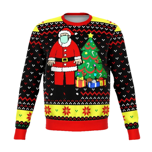 Santa Face Mask Cringe Meme 2022 Design 3d Ugly Christmas Sweater ? Usalast