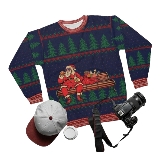 Santa Eating Burger Doing It For Hosmerry Xmas 3d Ugly Christmas Sweater ? Usalast