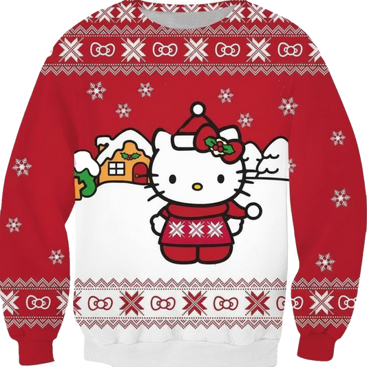 Santa Cute Lover Xmas Hello Kitty 3d Ugly Christmas Sweater ? Usalast
