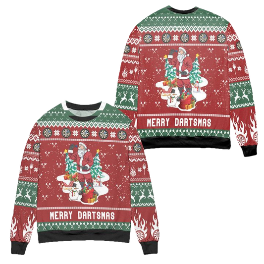 Santa Claus Merry Dartsmas Ugly Christmas Sweater ? Usalast