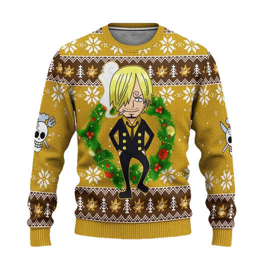 Sanji One Piece Anime Ugly Christmas Sweater Xmas Gift ? Usalast