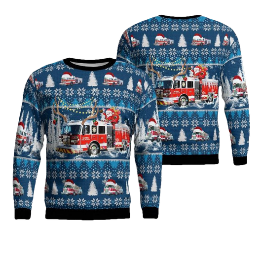 Sanibel Island Fire Department Christmas AOP Sweater ? Usalast