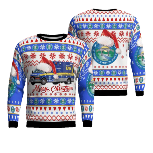 San Jose California Santa Clara County EMS Christmas Sweater 3D ? Usalast