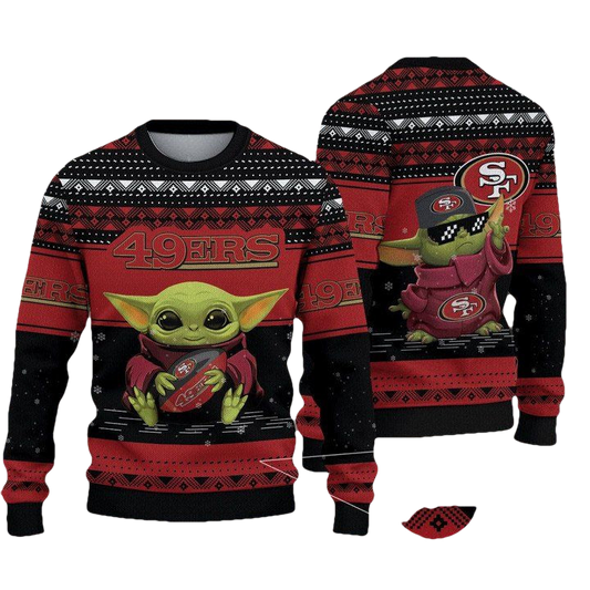 San Francisco 49Ers Baby Yoda Merry Christmas Knitted Ugly Sweater ? Usalast