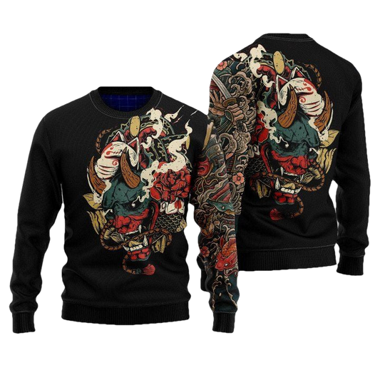 Samurai Tattoo Ugly Christmas Sweater For Men Women Adult Uh1010 ? Usalast