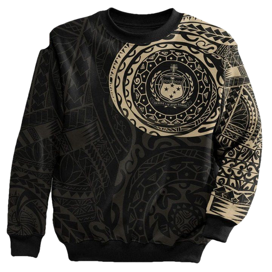 Samoa In My Heart Polynesian Sweater Knitted Long-Sleeved Sweater A7 ? Usalast