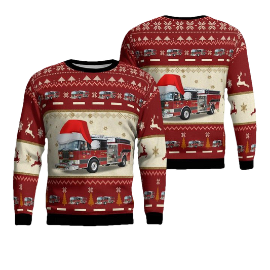 Salisbury North Carolina Locke Fire Department Christmas Sweater 3D ? Usalast