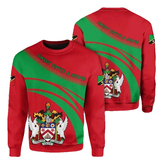 Saint Kitts And Nevis Coat Of Arms Sweater Cricket Style J5W ? Usalast