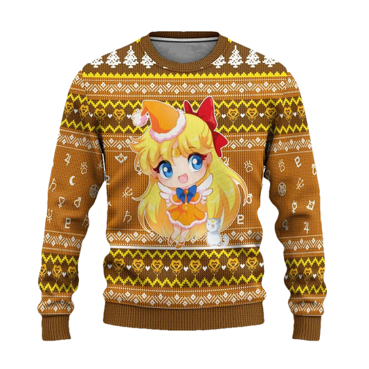 Sailor Venus Ugly Christmas Sweater Sailor Moon Anime Xmas Gift ? Usalast