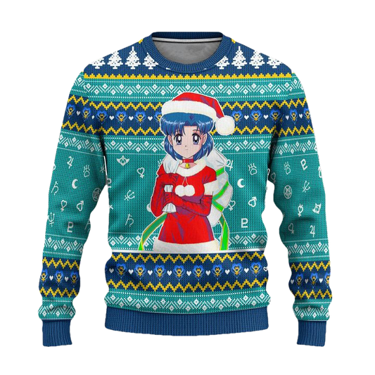 Sailor Mercury Ugly Christmas Sweater Sailor Moon Anime Xmas Gift ? Usalast