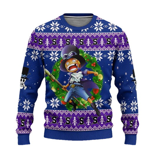 Sabo One Piece Anime Ugly Christmas Sweater Xmas Gift ? Usalast
