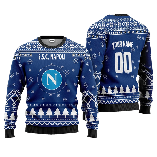 S.S.C Napoli Personalized Ugly Christmas Sweater Navy Version ? Usalast