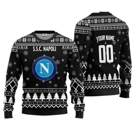 S.S.C Napoli Personalized Ugly Christmas Sweater Black Version ? Usalast