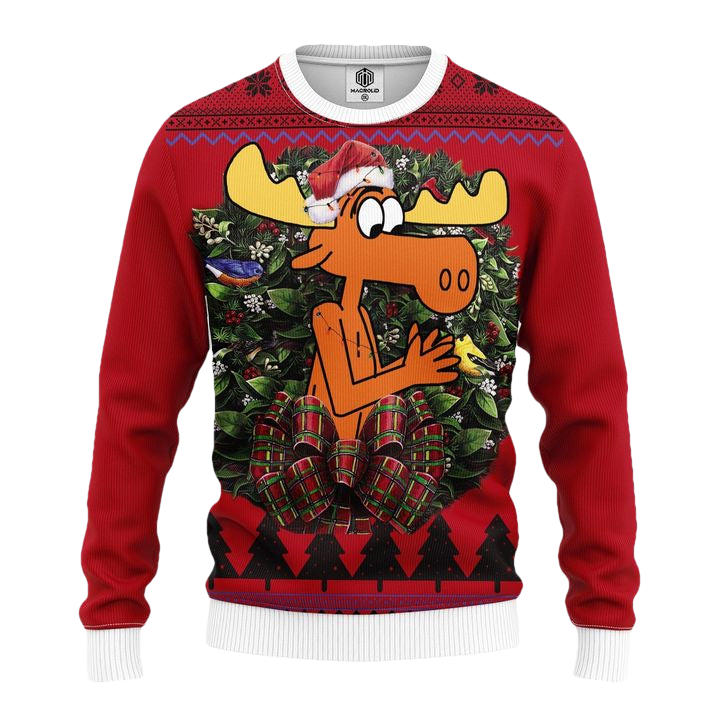 Rocky And Bullwinkle Noel Mc Ugly Christmas Sweater Thanksgiving Gift ? Usalast