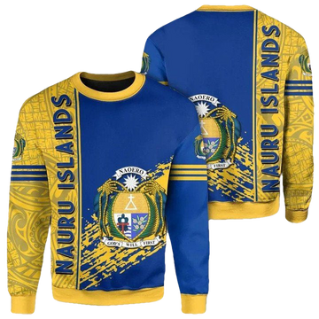 Nauru Islands Coat Of Arms Sweater Quarter Style J1C ? Usalast