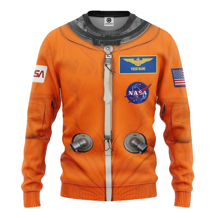 Nasa Orange Space Suit Custom Name Sweater Apparel ? Usalast