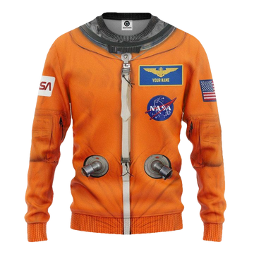 Nasa Orange Space Suit Custom Name Sweater Apparel ? Usalast