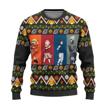 Naruto Team 7 Anime Ugly Christmas Sweater Konohagakure Xmas Gift ? Usalast