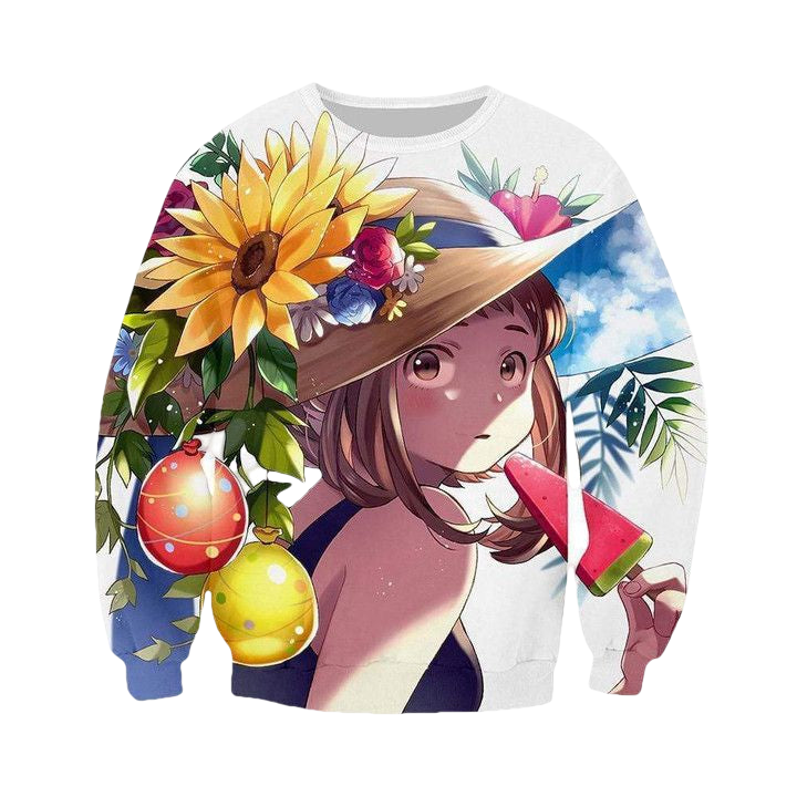 My Hero Academia Sweater ? Ochako With Sunflowers Sweater Sh9620 ? Usalast