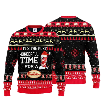 Most Wonderful Time For A Tim Hortons Christmas Sweater ? Usalast