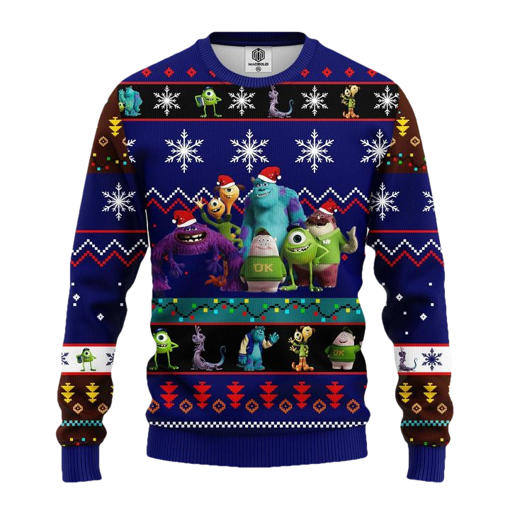 Monsters University Ugly Christmas Sweater Blue 1 Amazing Gift Idea Thanksgiving Gift ? Usalast