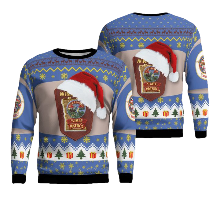 Minnesota State Patrol Christmas AOP Sweater ? Usalast