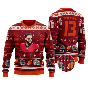 Mike Evans 13 Tampa Bay Buccaneers Nfl Christmas Sweater ? Usalast