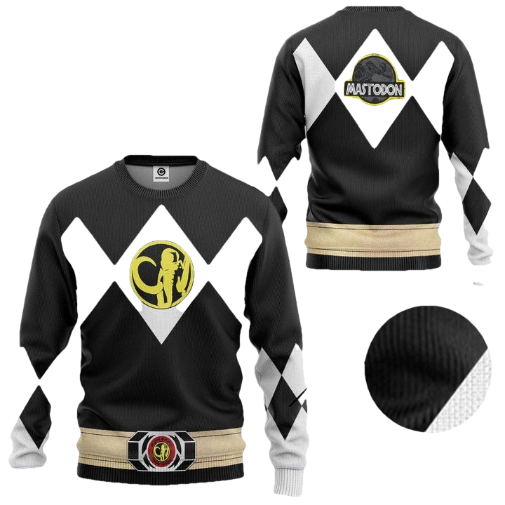 Mighty Morphin Power Rangers Ugly Christmas Sweater ? Black ? Usalast