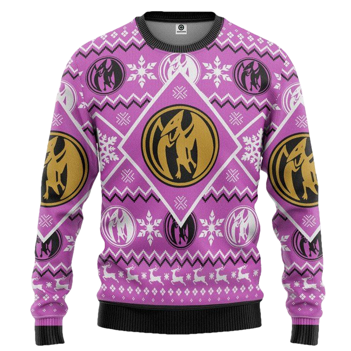 Mighty Morphin Power Ranger Pink Christmas Sweater ? Usalast