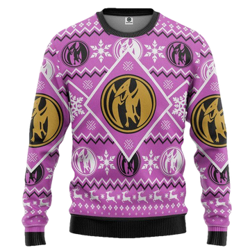 Mighty Morphin Power Ranger Pink Christmas Sweater ? Usalast