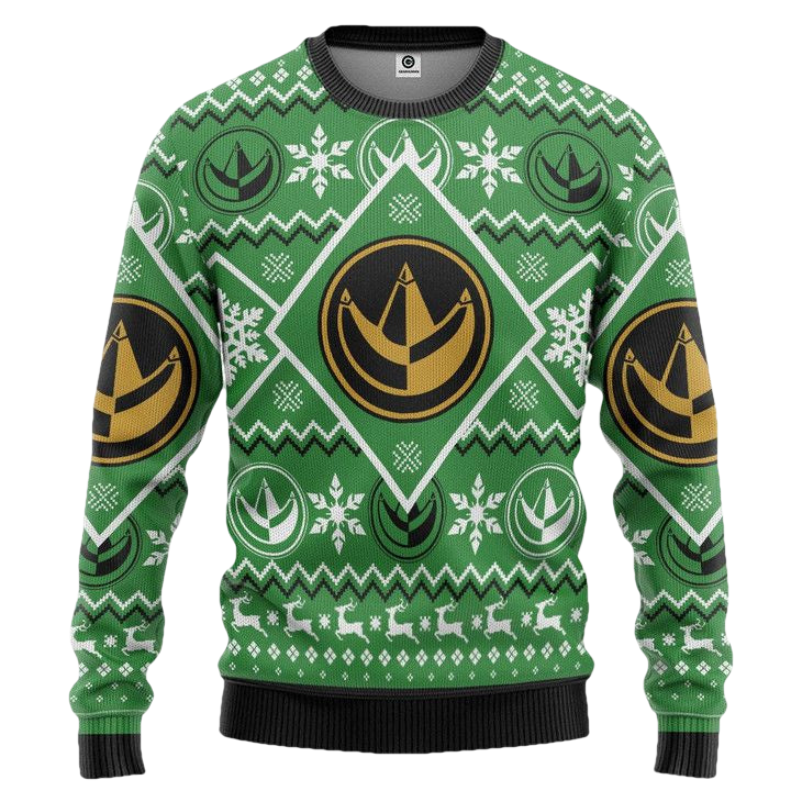 Mighty Morphin Power Ranger Green Christmas Sweater ? Usalast