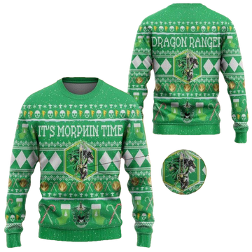 Mighty Morphin Ninjetti Green Ranger Christmas Sweater ? Usalast