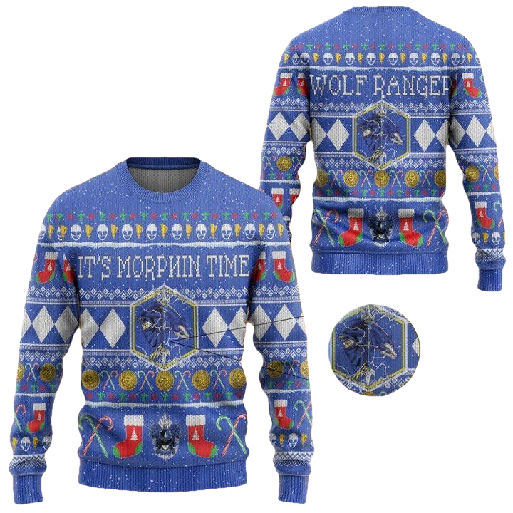 Mighty Morphin Ninjetti Blue Ranger Christmas Sweater ? Usalast