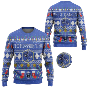 Mighty Morphin Ninjetti Blue Ranger Christmas Sweater ? Usalast