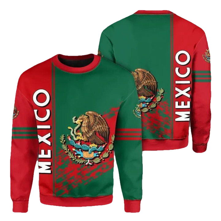 Mexico Coat Of Arms Sweater Quarter Style J7 ? Usalast