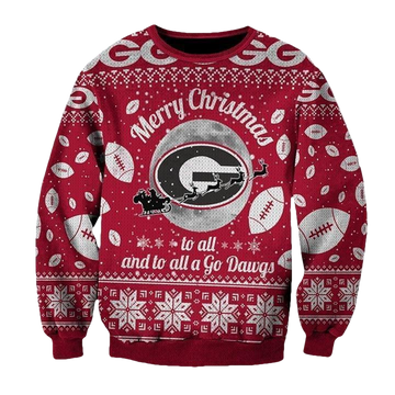 Merry Christmas Georgia Bulldogs To All And To All A Go Dawgs Ugly Christmas 3D Printed Sweater 3D 3D Graphic Printed Tshirt Hoodie Up To 5Xl 3D Hoodie Sweater Tshirt ? Usalast