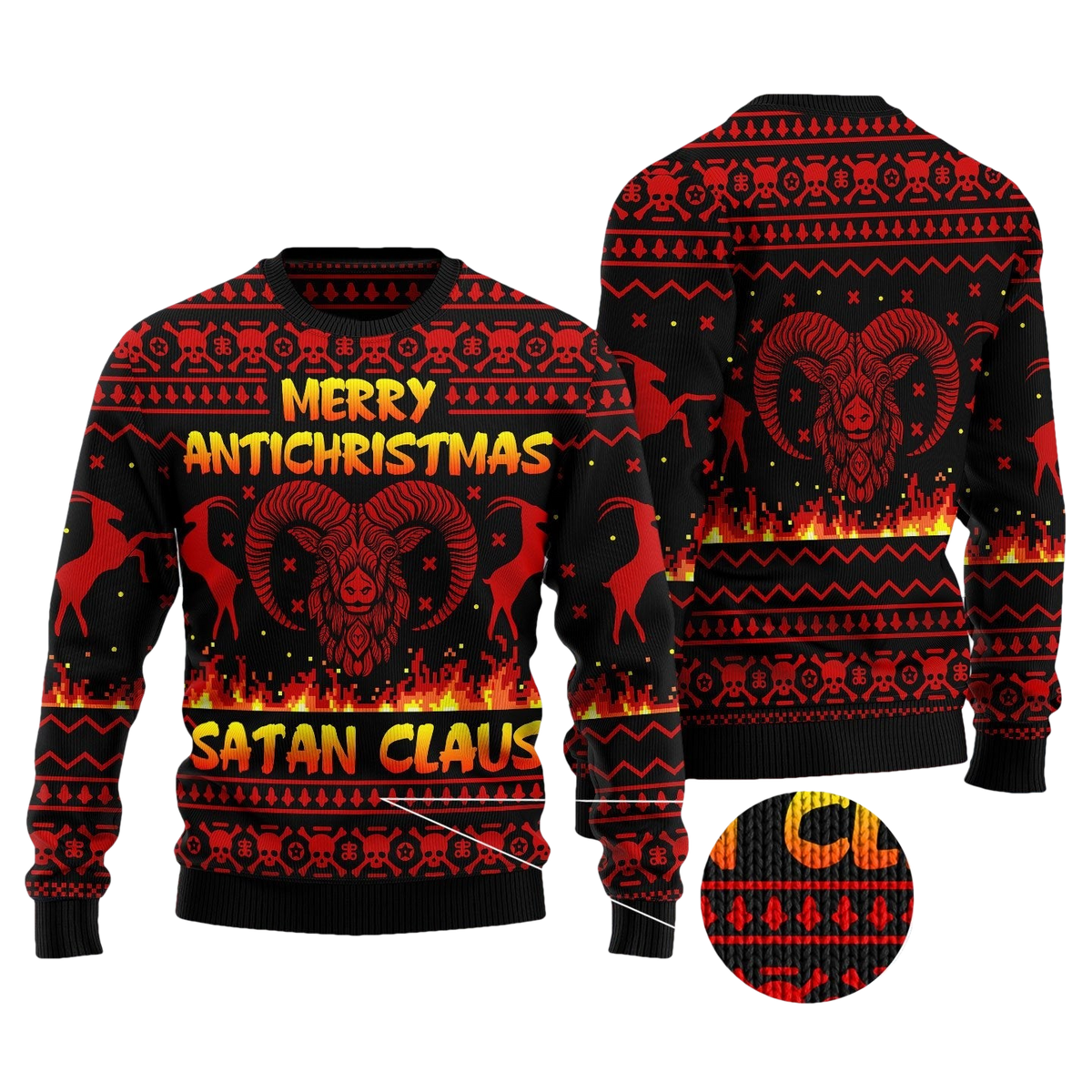 Merry Antichristmas Satan Claus Ugly Christmas Sweater ? Usalast