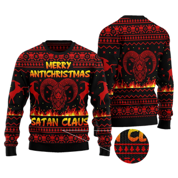 Merry Antichristmas Satan Claus Ugly Christmas Sweater ? Usalast