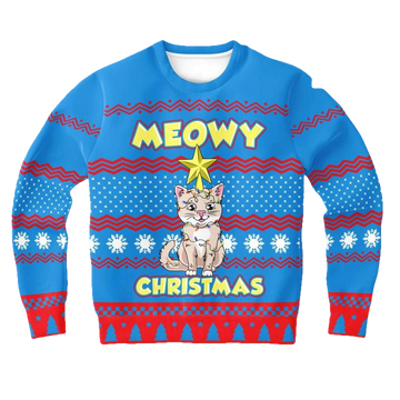 Meowy Meowy Catmas For Her Funny Cats Kitty 3d Ugly Christmas Sweater ? Usalast
