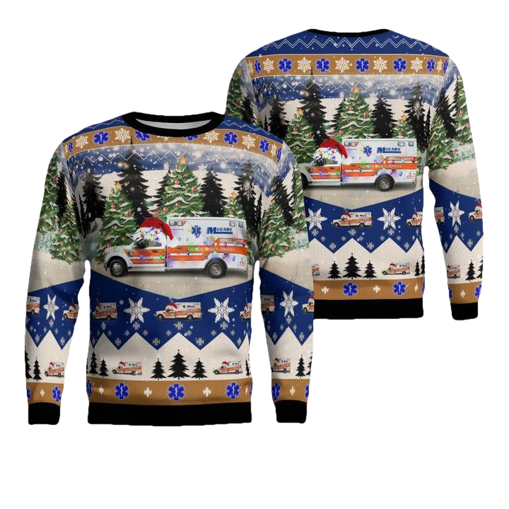 McCabe Ambulance Bayonne New Jersey Christmas AOP Sweater ? Usalast