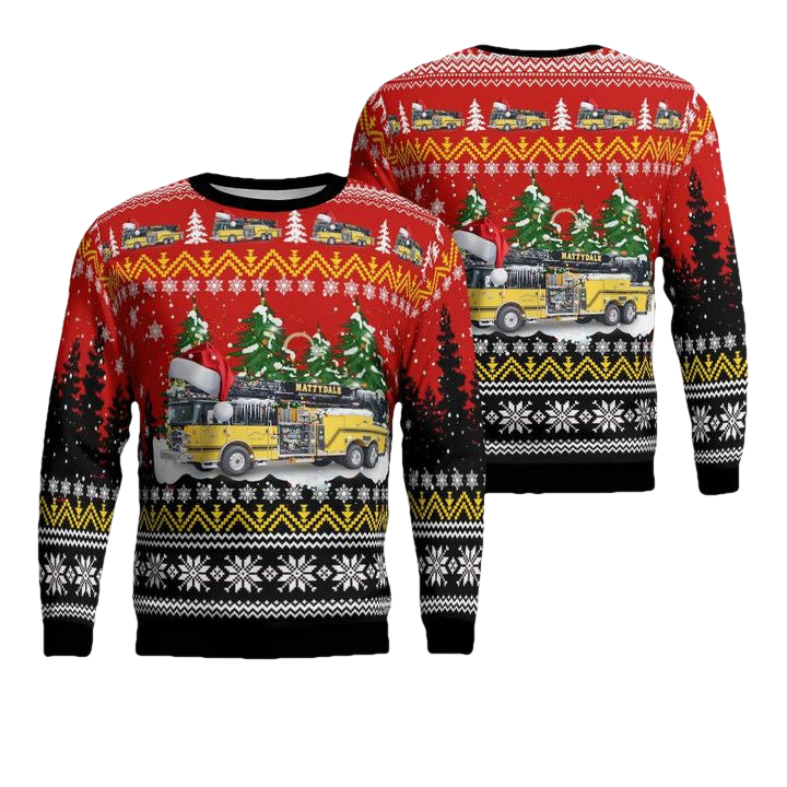 Mattydale Fire Department Mattydale New York Christmas AOP Sweate ? Usalast