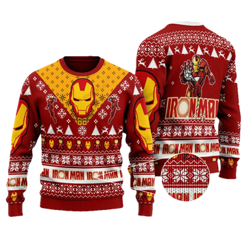 Marvel Comics Iron Man Red Christmas Sweater ? Usalast