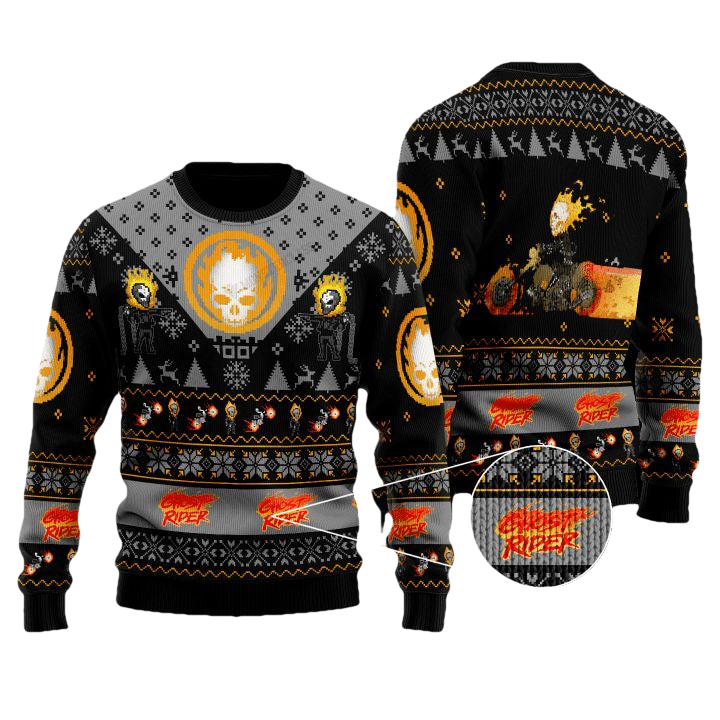 Marvel Comics Ghost Rider Christmas Sweater ? Usalast
