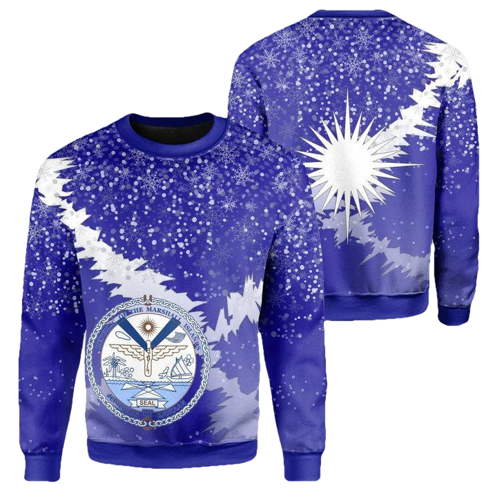 Marshall Islands Coat Of Arms Sweater ? Blue ? X Style ? J82 ? Usalast